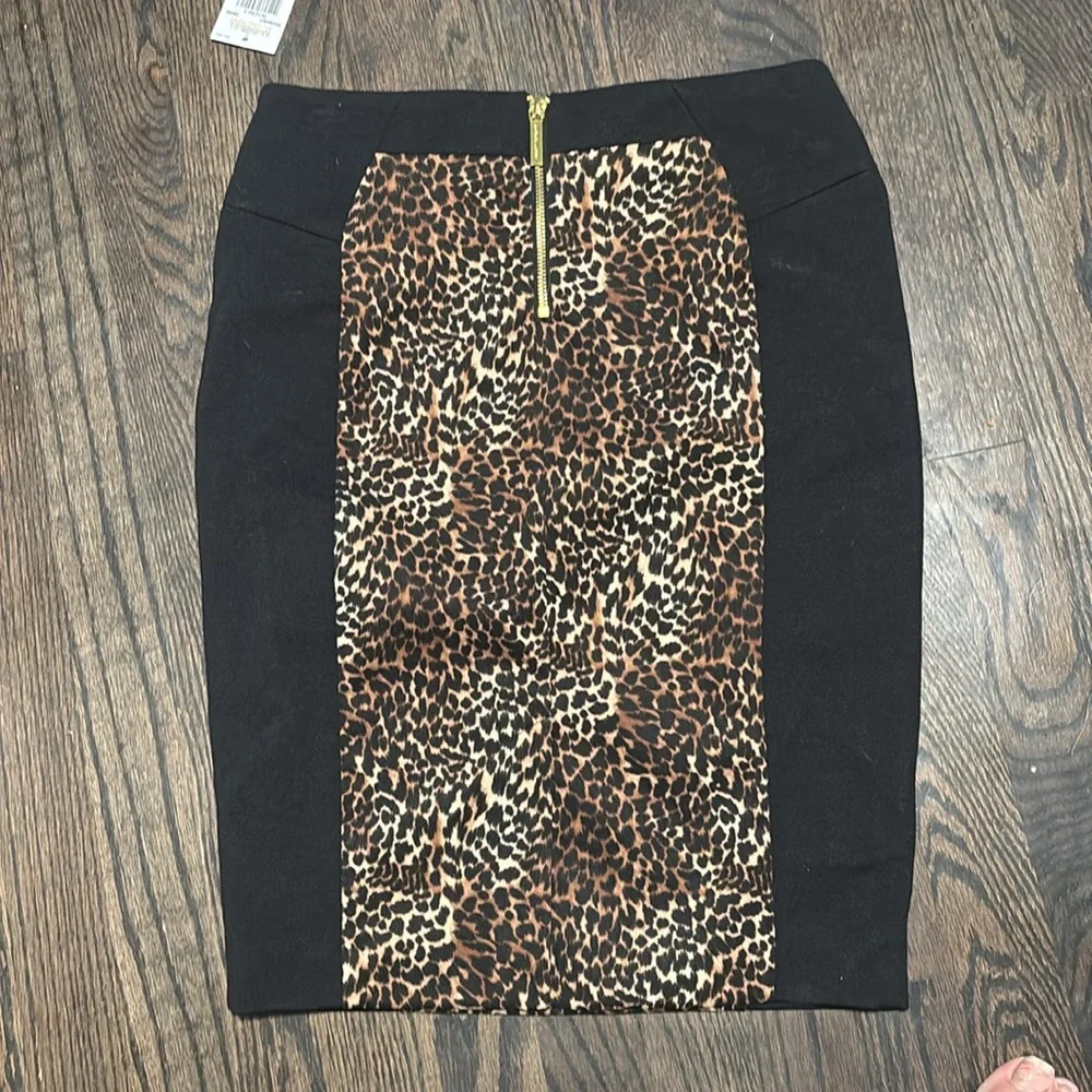 NWT Michael Kors leopard pencil skirt 4P